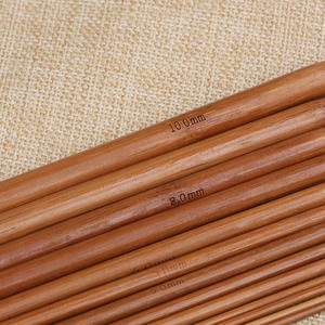 Ensemble d'Aiguilles à Tricoter Droites en Bambou Carbonisé de 35 cm, Norme Nationale, pour Pulls, Fils, Écharpes, Chapeaux et Accessoires de Couture - Product Image 5
