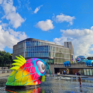 Lớn đầy màu sắc Inflatable cá bẩn thỉu <span class=keywords><strong>luker</strong></span> nghệ thuật đường phố cài đặt trang trí ngoài trời hiển thị tổ chức sự kiện khổng lồ Inflatable cá - Product Image 5