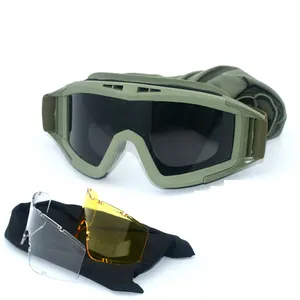 Brand Design Outdoor Windproof Segurança Proteção Óculos Óculos Óculos de sol Motocicleta Segurança Goggles com substituível 3 cores Lens