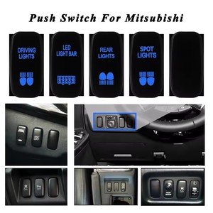 Interrupteur à <span class=keywords><strong>bouton</strong></span> poussoir LED bleu 12V, feux arrière pour Mitsubishi Pajero Triton ML MN Pajero Eclipse Gallant - Product Image 2
