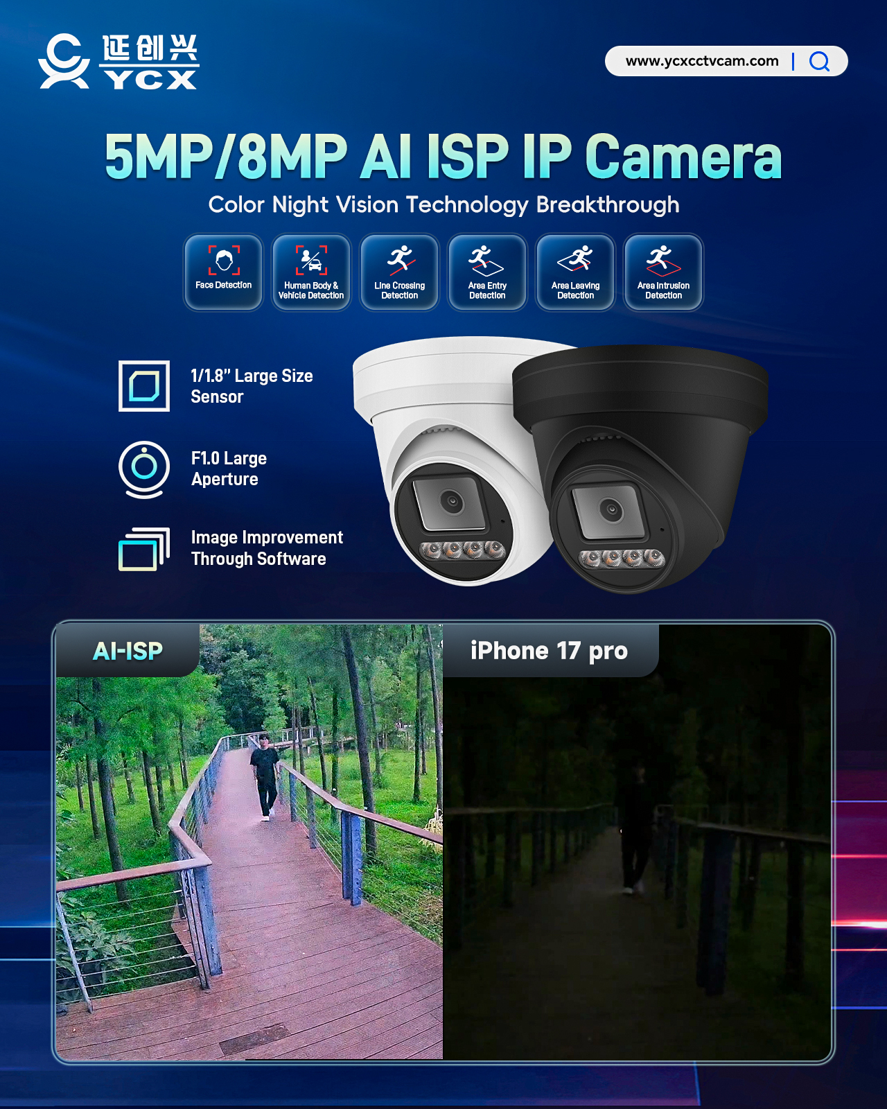 AI ISP 8MP IP Camera Ultra Low Light Color Night Vision Smart Motion Detection Two Way Audio CCTV Security Camera · image 5