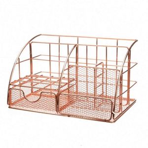 Organizador de Escritorio Metálico Multiusos en Oro Rosa, Soporte para Bolígrafos y Teléfono, Organizador de Escritorio de Malla, ¡Gran Venta! - Product Image 2