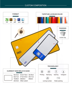 Placas de Matrícula Europeas Personalizadas al por Mayor con Logotipo, 520x110mm, Brillantes, 2mm de Grosor, Aluminio en Blanco, Decorativas en Relieve - Product Image 5