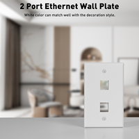 ZOERAX Pelat Dinding Multi-port Cat6 RJ45, Pelat Keystone 0/1/2/3/4/6 Port Cocok untuk Kabel Coax untuk Pengkabelan Kantor dan Home Theater