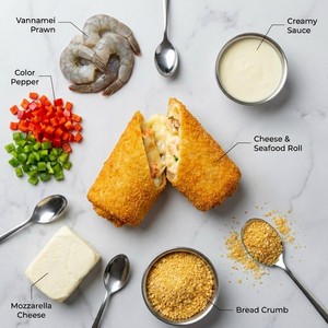 Rollo <span class=keywords><strong>de</strong></span> Mariscos con Queso Prefrito y Congelado |   Rollitos <span class=keywords><strong>de</strong></span> Camarón Crujientes Empanizados, Exportación <span class=keywords><strong>de</strong></span> Camarones al por Mayor - Product Image 2