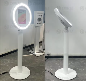 Photomaton portable en aluminium rond de qualité supérieure avec éclairage LED RGB et angle réglable pour location de mariage - Product Image 6