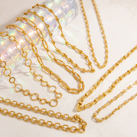 Collar de Cadena de Acero Inoxidable Chapado en Oro de 18K SUMMLY, Estilo Minimalista, Largo y Grueso, para Uso Diario, Regalo de Joyería para Mujer