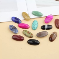 15x30 mm Natürlicher Edelstein Cabochon Flache Ovale Form Abstandhalterperlen Kristall Lose Edelsteine für DIY Schmuckzubehör