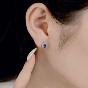 925 Sterling Bạc Đẹp Cổ Điển Cổ Điển Thời Trang Đồ Trang Sức <span class=keywords><strong>CZ</strong></span> 4*6Mm Màu Hình Dạng Quả Lê Đá Vàng Mạ Stud Bông Tai - Product Image 6