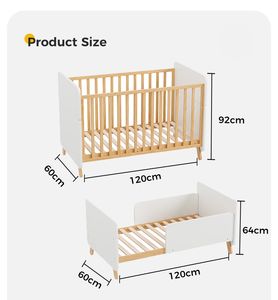 <span class=keywords><strong>Basso</strong></span> prezzo di vendita on-line Multi-funzionale crescita bambino culla per bambini letto in legno culla può essere trasformato in un letto per bambini - Product Image 2