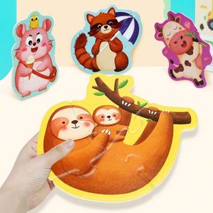 Perfect Educational <b>Puzzle</b> Game Beginner <b>Puzzles</b> 9 Packs Animals Shaped Wooden Jigsaw <b>Puzzles</b> for Toddlers - Product Image 2