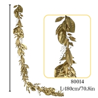 Navido décoration de noël, guirlandes de feuilles à revêtement doré, couronnes de feuilles métalliques, fournisseurs de décoration de noël