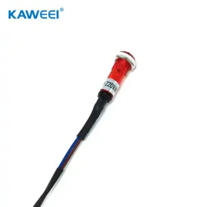 Custom Supply Signal Neon Lamp Heat-Shrinkable Tube Black 600v UL1007 22AWG Wire Cable Assembly