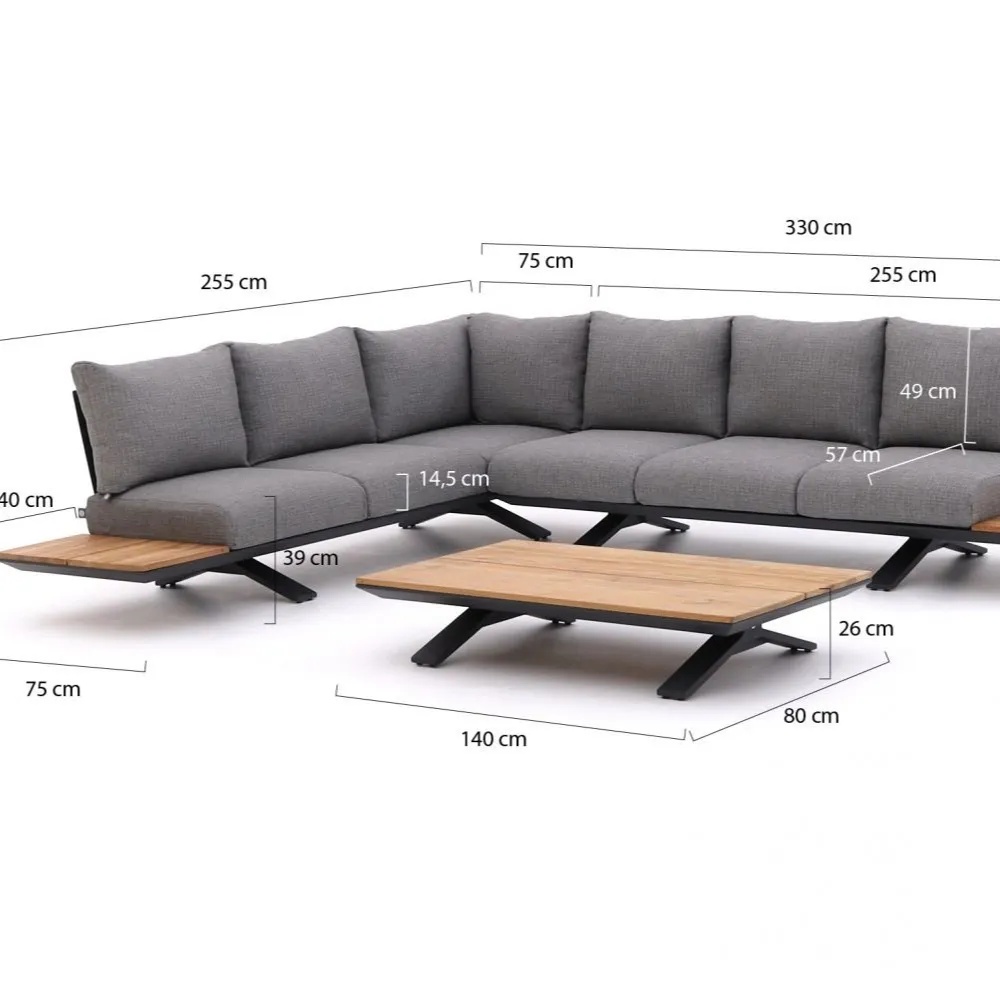 Dubai Resort Patio Lounge Set Holz möbel Outdoor Massiv Teakholz Sofa Sets Luxus Gartenmöbel