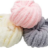 Fil fantaisie 100% polyester extra épais et volumineux, teint, pour couture et crochet, idéal pour couverture tricotée à la main style « queue de chat » ou « saucisse »