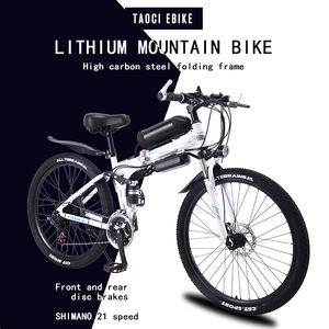 Vélo de montagne électrique à cadre pliable en acier au carbone, <span class=keywords><strong>prix</strong></span> d'usine, 2026, batterie au lithium 36V/350W, écran LED, 21 vitesses, frein à disque - Product Image 4