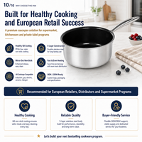 Ustensiles de cuisine haut de gamme sans PFAS, revêtement céramique KFCC G8, écologiques, micro-points, acier inoxydable 5 couches, marmite à soupe, casserole à lait, batterie de cuisine