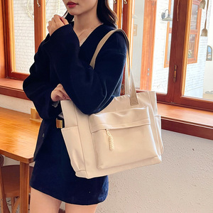 Custom Logo Canvas Shopping Canvas Tote <strong>Bag</strong> Casual Design Heavy Duty Woven Reusable Shopping <strong>Bag</strong> with Pocket - Product Image 2