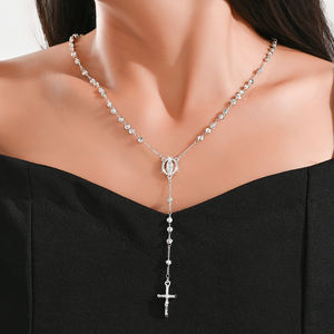 Collar de Rosario de la Virgen de Guadalupe al por Mayor, Collar con Cruz Benedictina, Joyería Religiosa Cristiana, Collar de Cuentas - Product Image 3