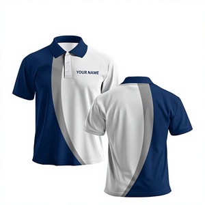 Men's Blue <b>White</b> Solid Front Printed Shirt Short Sleeve Digital Printing Jersey Knitted Breathable Quick Dry OEM Service - Product Image 1