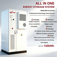 Système de batterie LiFePO4 HV tout-en-un pour extérieur, armoire 100 kWh 120 kWh 140 kWh, onduleur hybride commercial ESS pour système d'énergie solaire