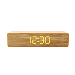 <strong>Bamboo</strong> <strong>Clock</strong> 15W Wireless Charging <strong>Alarm</strong> <strong>Clock</strong> Desktop Bedside Phone Wireless Charging <strong>LED</strong> <strong>Clock</strong>