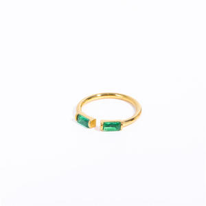 RFJEWEL 2026 Nuevo Anillo Abierto de Circonia Cúbica, Anillo Ajustable de Latón Puro Chapado en Oro, Joyería Moderna y a la Moda para Mujer - Product Image 4