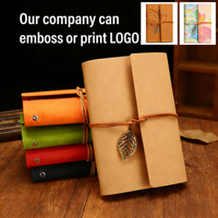 Cuaderno de Cuero PU Personalizado con Espiral, Juego de Regalo con Bolígrafo, Cuaderno de Viaje Vintage, Personalizado, A5/A6, 7 Artículos de Papelería
