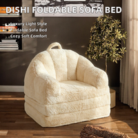 Canapé-lit pliable en tissu DISHI, style luxe léger, pour petits appartements - Fonction couchage, idéal pour le bureau, design adapté au balcon