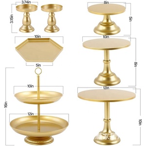 3 Round Metal Wedding <strong>RIBBON</strong> <strong>CAKE</strong> <strong>STAND</strong> - Product Image 2