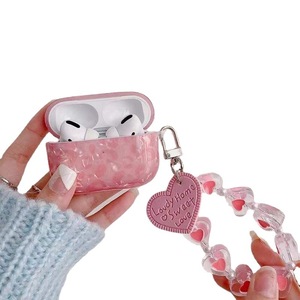 Étui de protection sans fil rose pour écouteurs AirPods 1 2 PRO avec chaîne pour filles - Product Image 4