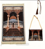 Tapis de prière musulman pliable, doux et confortable, avec boîte, cadeaux islamiques, tapis de prière