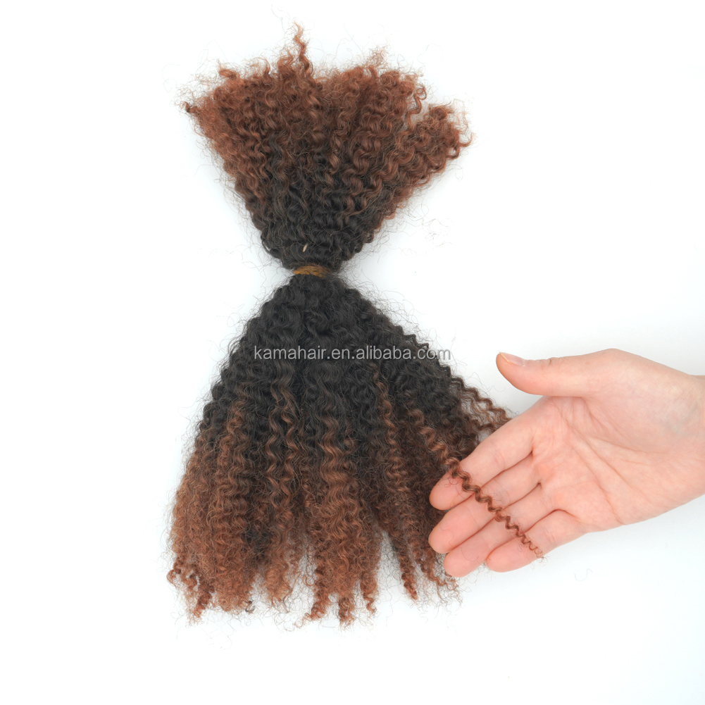 Vast Hair KAMA 4c 100% Human Hair Afro Kinky Bulk Hair 30/NA/30 Customize Color 12A Cheap Afro Kinky Bulk Human Hair for Braiding thumbnail 3