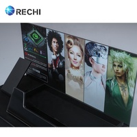 RECHI Comptoir personnalisé noir mat en forme de L en acrylique Power Bank Présentoir de point de vente au détail avec signalisation arrière pour accessoire de téléphone portable
