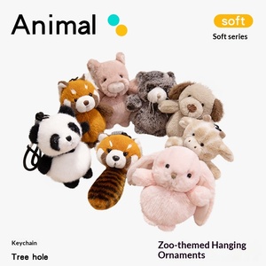 EZBABY Adorable petit panda en peluche courte extensible en coton PP, hauteur 11-30 cm, porte-clés poupée raton laveur, vente en gros pour jeunes, à partir de 5 ans - Product Image 2