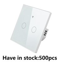 Interruptor de Luz Inteligente SMG-3066 con Pantalla Táctil, WiFi y RF Inalámbrico, 2 Canales, No Requiere Cable Neutro, Compatible con Alexa