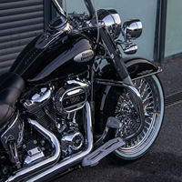Nouvelles roues chromées robustes avant et arrière Hopero, style à rayons torsadés California, pour Heritage Slim Deluxe 2012 et modèles ultérieurs, garantie 1 an