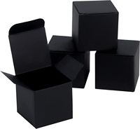 Boîtes à bijoux en carton Kraft à personnaliser avec votre Logo, Mini boîte cadeau noire robuste, Durable, Surface plane et lisse avec couvercles pour cadeaux