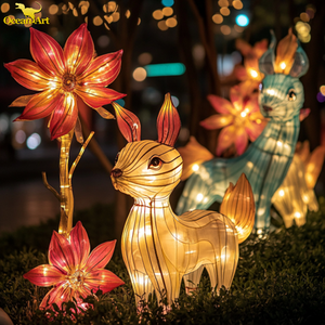 Lanterne LED imperméable à thème de Noël, Diwali, Thanksgiving, en soie, pour décoration extérieure - Product Image 3