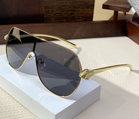 Lunettes de soleil monobloc style léopard, design mode, forme pilote, protection intégrale, surdimensionnées, en métal, tête de guépard