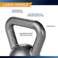 Kettlebell en fonte QS à usage commercial, 10-55 lb, pour l'entraînement de force