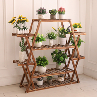 Support de plante en bois Pots de fleurs organisateur support de support intérieur extérieur