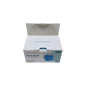 Masque médical jetable d'usine certifié pour adultes avec logo personnalisé emballage de boîte de papier de nez réglable Type de doublure en éponge - Product Image 2