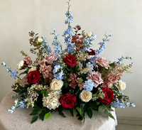 Boule de fleurs artificielles en soie colorée personnalisée pour mariage d'automne, centres de table floraux pour décoration de table, fournitures pour cérémonie et événements