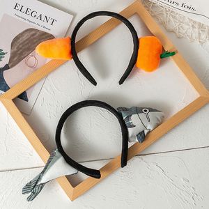 Factory-Direct Sale Women's Cartoon Quirky Fish-Style Fabric Headband Cute Super-Awesome Face-Washing Hair <b>Clip</b> - Product Image 3