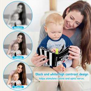 Libros de Tela Suaves para Bebés, Paquete de 6, para Bebés y Niños Pequeños, Alto Contraste en Blanco y Negro, Lavables, Masticables, No Tóxicos, Libro de Tacto - Product Image 3