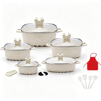 Ensemble de casseroles en aluminium de haute qualité, 23 pièces, antiadhésif, en céramique, pour la cuisson