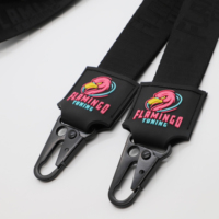 Lanières personnalisées épaisses en jacquard tissé avec patch logo en silicone et crochet métallique en forme d'aigle pour la personnalisation automobile, les clubs de voitures et les sangles de cou gaufrées