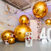 Ballons de miroir flottants d'or gonflable de décoration de boules de miroir pour des événements de noce