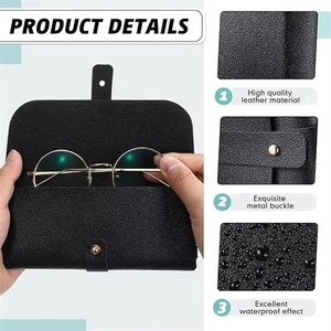 Wholesale Custom <b>Glasses</b> <b>Case</b> Logo Luxury PU Leather Sunglasses Pouch Portable Dust-proof Storage - Product Image 4